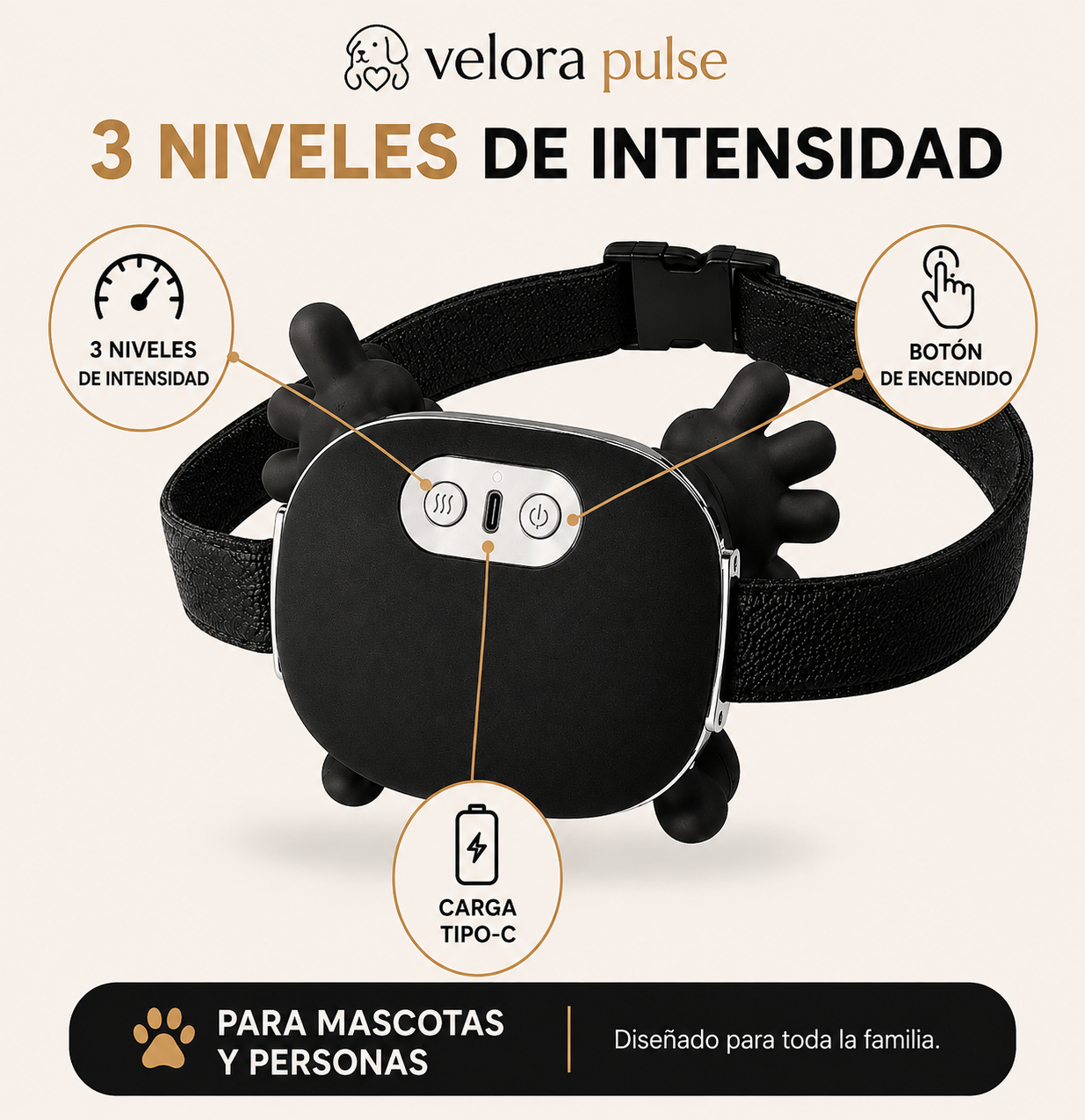 velora pulse- masajeador para mascota y humanos